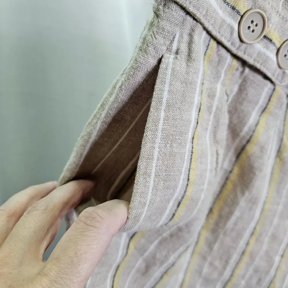 Definitions by d. jeans Striped Flowy Linen Shorts Size Medium